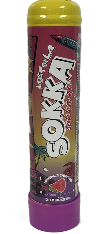 640G BOTTLE SOKKA WATERMELON FLAVORED N2O FOR MAKING THE BEST DRINKS AND CULINARY CONFECTIONS.