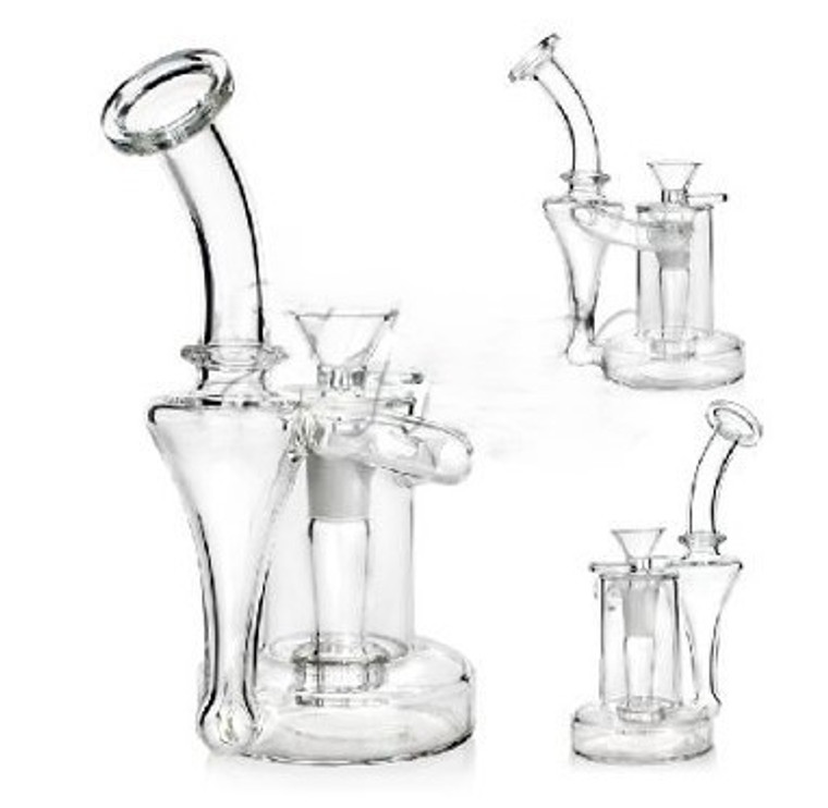 6.5in RECYCLER DAB WAX RIG SHOWERHEAD PERC 14mm BOWL