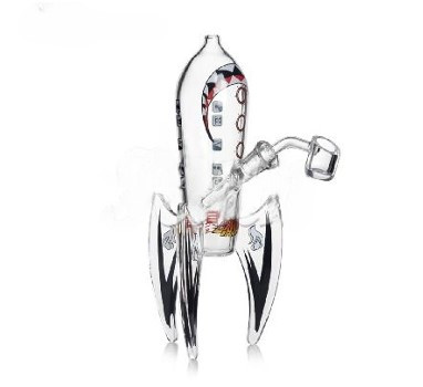 HITTN GLASS 10in ROCKET WATER PIPE 14mm QUARTZ BANGER