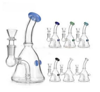 PHOENIX 6in BENT NECK WATER PIPE 14mm Bowl ASSORTED COLORS