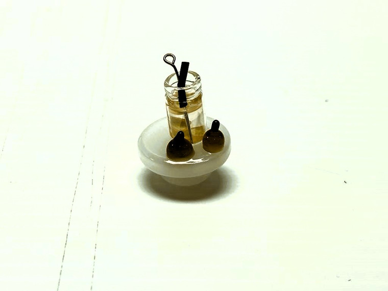 CUSTOM "MIXED DRINK" CARB CAP for 25mm BANGER. HAS TINY WIRE LOOP MADE INTO IT, CAN BE PUT ON A NECKLACE OR USED AS A CHARM. WHITE COLOR.