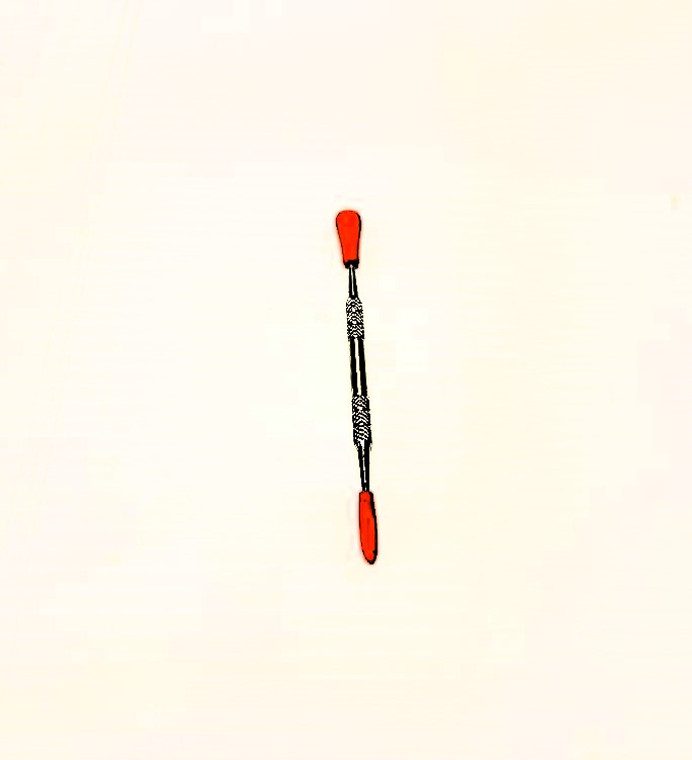 STANDARD METAL DAB TOOL with SILICONE TIPS 5in RED COLOR