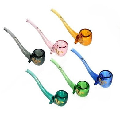 6.5in DIAMOND GLASS SHERLOCK WITH LARGE BOWL SIDE CARB ASSORTED COLORS.