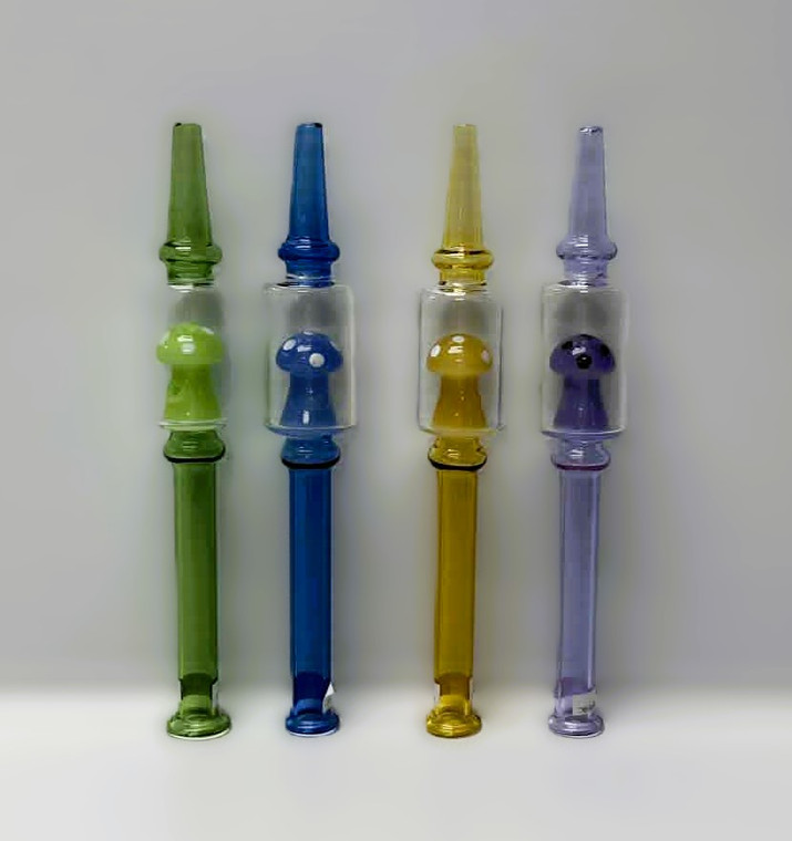 8in HONEY STRAW WITH MUSHROOM BAFFLE. ASSORTED COLORS