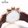 Reef Tiger/RT Chronograph Sport Watches for Men Skeleton Dial with Date Three Counters Luminous Rose Gold Unique Watches RGA792