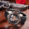 Reef Tiger/RT Mens Sport Watches with Complicated Dial Rose Gold Case Automatic Military Watch with Rubber Strap RGA3503