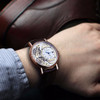 Reef Tiger/RT Brand Luxury Fashion Watches Leather Strap Skeleton Rose Gold Mechanical Watches Waterproof Casual Watches RGA1995