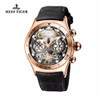 Reef Tiger/RT Sport Watch For Men Skeleton Luminous Watch Year Month Date Day Rose Gold Automatic Watches RGA703