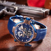 Reef Tiger/RT Mens Sports Watch with Year Month Week Day Calendar Steel Complicated Blue Dial Automatic Watches RGA3503