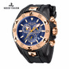 Reef Tiger/RT Men Sports Watches Quartz Watch with Chronograph and Date Big Dial Super Luminous Steel Designer Watch RGA303