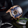 Reef Tiger/RT Big Dial Sport Watch for Men Luminous Analog Display Tourbillon Watches Rose Gold Blue Dial Wrist Watches RGA3069