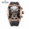 Reef Tiger/RT Luxury Watches Men's Tourbillon Analog Automatic Watch Rose Gold Tone Sport Wrist Watch Rubber Strap RGA3069