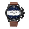 Oulm New Design Men's Watches Luxury Brand Casual Leather Wristwatch Big Size Sport Male Quartz Watch