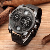 Luxury Brand Oulm Watches Men Mesh Steel Genuine Leather Quartz Watch Big Design Male Casual Military Wristwatch 
