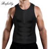 Sweat Sauna Body Shaper Men Vest Zipper Chest Binder Neoprene Slimming Corset Tummy Control Shapewear underwear Exercise Tops