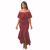 Ruffle Off Shoulder Maxi Dress 1 Women Summer Slash Neck Backless Bodycon Mermaid Long Elegant Sexy Party Dresses Vestidos
