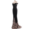 S - XL Plus Size Dress Fashion Runway Maxi Dress strapless, off-the-shoulder gown Dress hot stamping dresses Black Long Dress