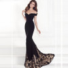 S - XL Plus Size Dress Fashion Runway Maxi Dress strapless, off-the-shoulder gown Dress hot stamping dresses Black Long Dress