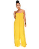Yellow Sexy Loose Jumpsuit Streetwear Spaghetti Strap One Piece Backless Casual Wide Leg Rompers Womens Jumpsuit Overalls