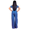  New Women Denim Jumpsuit Blue Jean Loose Rompers Wide Leg Pants Long Trousers Overalls Ladies Ruched Drawstring Casual Jumpsuit