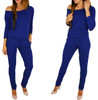 autumn Womens Sexy Stretchy Jumpsuit Overalls Long Sleeve Casual Rompers Summer Off Shoulder Jumpsuits Playsuit Bodysuit
