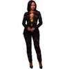 Two Piece Floral Lace Elegant Jumpsuit Two Piece Long Sleeve V Neck Hollow Out Bodycon Rompers Womens Jumpsuit Party Overalls