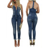 New Jeans Slim Backless Jumpsuits Women Rompers Casual Nightclub Long Girls Party Denim Sleeveless Jumpsuit Overalls S-XL