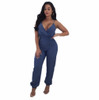 Summer Jeans Rompers Womens Jumpsuit Spaghetti Strap V Neck Sleeveless Casual Denim Jumpsuits Long Pants Overalls S-3XL