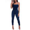 High quality Denim Jumpsuits Elegant Overalls Women Sleeveless Back Cross sexy Skinny Jeans Jumpsuit Long Pants Rompers Femme