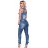 Summer autumn Casual Jumpsuit V Neck Zipper Sleeveless Bodycon Bodysuit 2017 Fashion Jeans Denim Overalls Women Rompers zippers