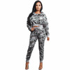 Autumn Winter Long Sleeve casual jumpsuit 2 Piece Set Women Clothing Camouflage Tracksuit Women sweatshirt Playsuit