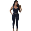 Sexy Women Jeans Jumpsuit Strap Sleeveless Pockets Denim Rompers Bodycon Jumpsuit Elegant Overalls Club Wear Bodysuits S-3XL