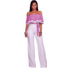 new fashionable sexy pleated falbala wide-legged jumpsuits Fashion Strapless Floral Pattern Loose Women Jumpsuit
