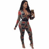 new Women Autumn Long Sleeve fashion Two Piece Set Rompers Womens Jumpsuit Long Pants Bodycon Overalls Playsuit