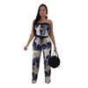 New Print Casual Elegant Wide Leg Jumpsuit 2 Sleeveless ummer Backless Sexy Long Rompers Overalls Womens Jumpsuit