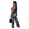 New Print Casual Elegant Wide Leg Jumpsuit 2 Sleeveless ummer Backless Sexy Long Rompers Overalls Womens Jumpsuit
