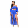 Elegant High Split Two Piece Set Off Shoulder Jumpsuit Autumn Ladies Sexy Bodysuit Wide Leg Rompers Womens Jumpsuit Overalls