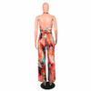  summer Colorful Print sexy Wide Leg Jumpsuits Cross Halter Sleeveless Party Bodycon Jumpsuit Backless Beach Rompers Overalls