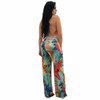  summer Colorful Print sexy Wide Leg Jumpsuits Cross Halter Sleeveless Party Bodycon Jumpsuit Backless Beach Rompers Overalls