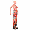  summer Colorful Print sexy Wide Leg Jumpsuits Cross Halter Sleeveless Party Bodycon Jumpsuit Backless Beach Rompers Overalls