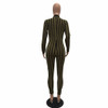 High quality of Striped sexy fashion long sleeves jumpsuits Hollow out Overall tight fashion elegant temperament jumpsuits