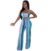 Summer Two Piece Set Sexy Striped Jumpsuits Strapless Spaghetti Strap Wide Leg Pants Rompers Womens Jumpsuit Club Party Overalls