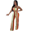 Summer Two Piece Set Sexy Striped Jumpsuits Strapless Spaghetti Strap Wide Leg Pants Rompers Womens Jumpsuit Club Party Overalls
