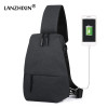 LANZHIXIN Casual Sports Men Chest Bag Hight Quality Oxford Beach Messenger Bag Chest Bags Simple Travel Crossbody Bag for Men