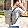 Jorgeolea Men High Quality Canvas Versatile Business Shoulders Bag with USB Chargeable Labtop Backpack Affordable Schoolbag 0312