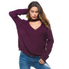 LOGAMI Women Sweaters And Pullovers  Long Sleeve V Neck Loose Pullover Women Spring Autumn Casual Ladies Sweaters