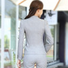 Winter slim work wear women trouser jacket OL fashion formal blazer with pant set plus size office business suit pants female