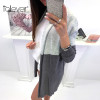 Autumn Women's Casual Patchwork Knitted Cardigans Tops Elegant Contrast Color Open Office Lady Sweater Fashion Long Top Talever