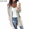 Cardigan Women Long Grey Knitted Sweater Cardigans Plus Size Womens Autumn Cardigan Feminino Camisola Sueter Mujer Coat