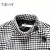 Talever Elegant Warm Winter Office Lady Cloak Overcoat Casual Thin Plaid Long Batwing Sleeve Coat Fashion Women's Cloak Female